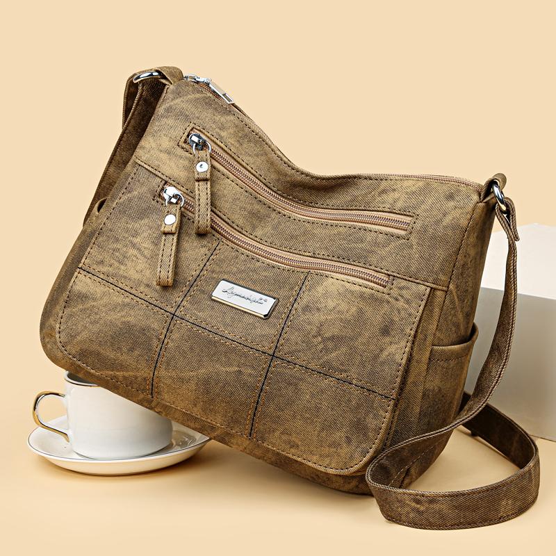 Soft Pu Leather Handbags and Purses Multi-Pocket Luxury Designer Ladies Shoulder Crossbody Bag High Quality Brand Messenger Sac