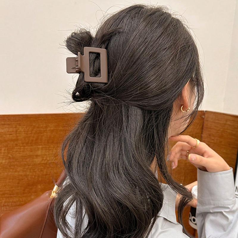 

4pcs Frosted Rectangular Hairpin Half Hair Clip on The Back of The Head in Autumn and Winter Shark Clip Simple
