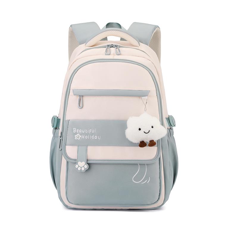 

Korean Style Large Capacity Girls Backpack - Anti-Pressure, Lightweight, High Quality 46x32x20 cm серо голубой