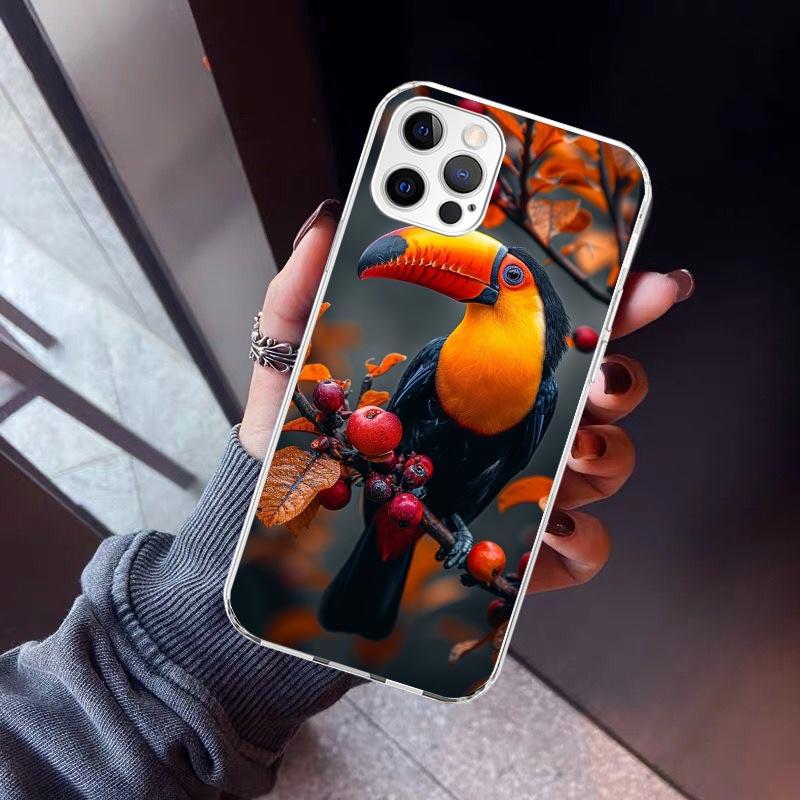 

Tropical Toucan Phone Case For iPhone 17 Air 11 13 Mini 14 15 Plus 16 12 Pro Max 16E SE 7 8 Pattern Soft TPU Back Cover 17 Air iPhone 14 Pro