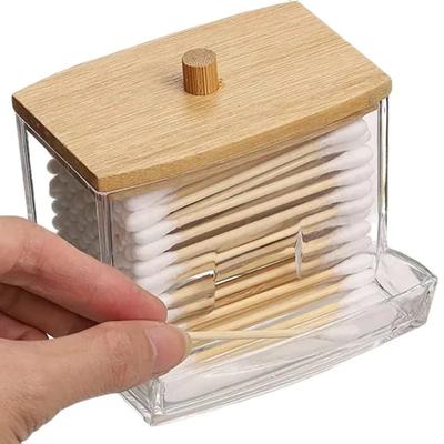 1PC Wattestäbchen-Aufbewahrungsbox, Zahnstocher-Aufbewahrungsbox, Make-up-Stift-Aufbewahrungsorganisatoren, transparente, staubdichte Box, Heimorganisation