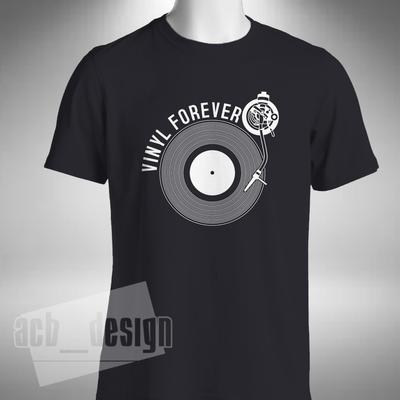 T-shirt Vinyle Forever Disque Créateur Junkie Old Skool Raver Petit à 5XL