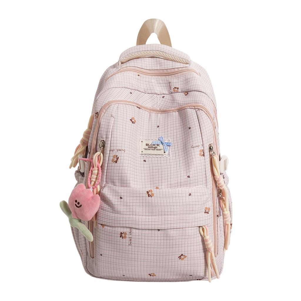 Schoolbag1011 New Schoolbag Fresh and Sweet Star Print Backpack Junior High School Student Casual and Lightweight Travel Backpack