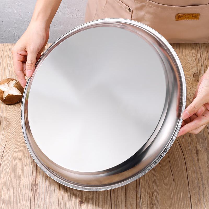 304 Food-Grade Stainless Steel Round Serving Tray, 65cm