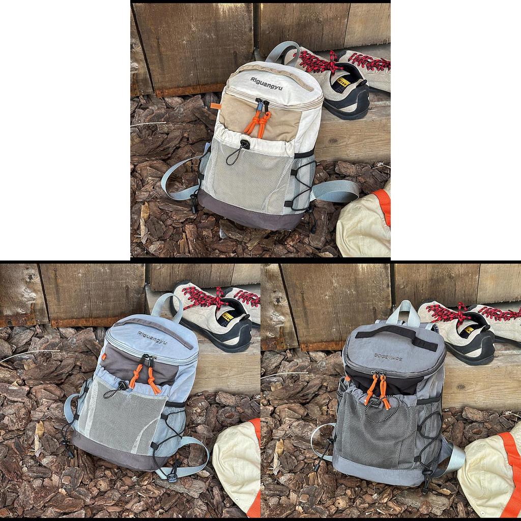 Mountain Range Nylon Drawstring Backpack For Casual Travel And Hiking