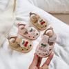 Summer New One-year-old Girls' Infant Shoes Squeaky Sandals Little Girl Princess Baby Soft Sole Closed-toe Walking Shoes