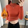 2025 Women's Fleece Knit Round Neck Sweater - Warm, Thick, Plus Velvet One-Piece Base Layer for Autumn/Winter
