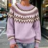 Women's Neck Sweater - Soft Oversized Knit Pullover Top for Casual Everyday Wear