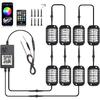 RGB Rock Lights, 8 Pods 36 LEDs SMD Chips Super Bright App Control Underglow Neon Light Exterior Chassis Wheel Well Glow Kit For Off Road Cars Trucks