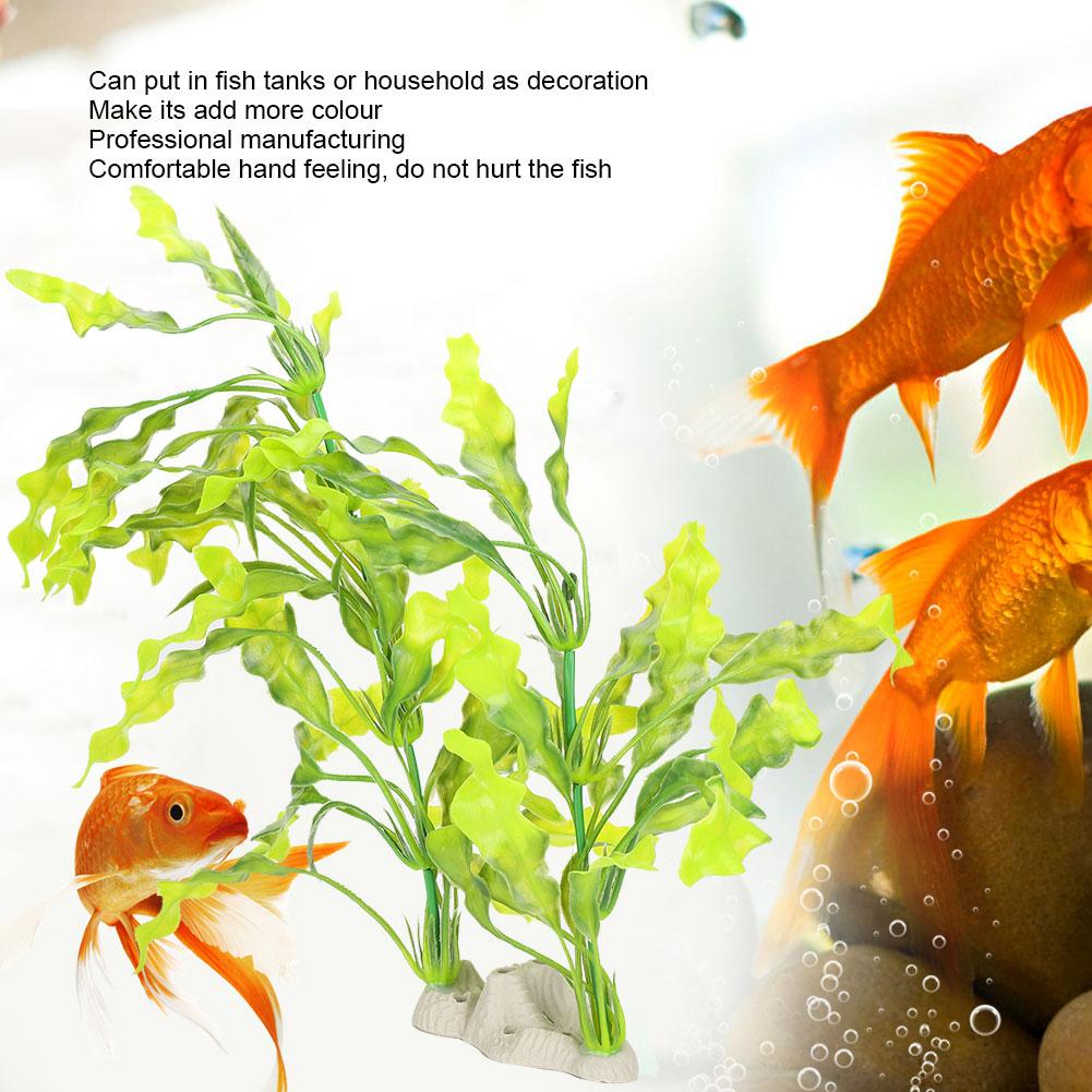 Plastic Aquarium Simulation Kelp Grass Artificial Water Plants Fish Tanks Landscape Decoration with White Base7945 Kelp