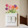 Watercolor Bright Tulip Bedroom, Living Room, Entrance Hall Switch, Decorative Stickers