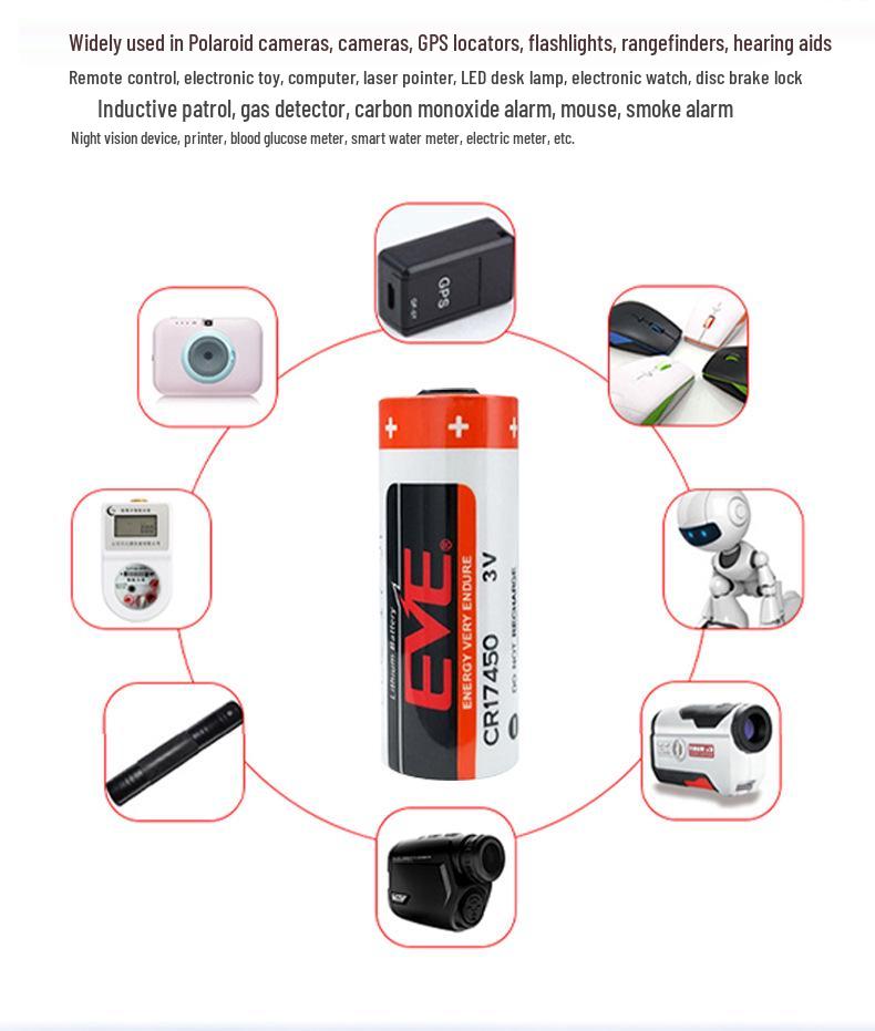 EVE Lithium CR17450 3V Battery for Water/Electric Meters, Flowmeters, RAM, PLC