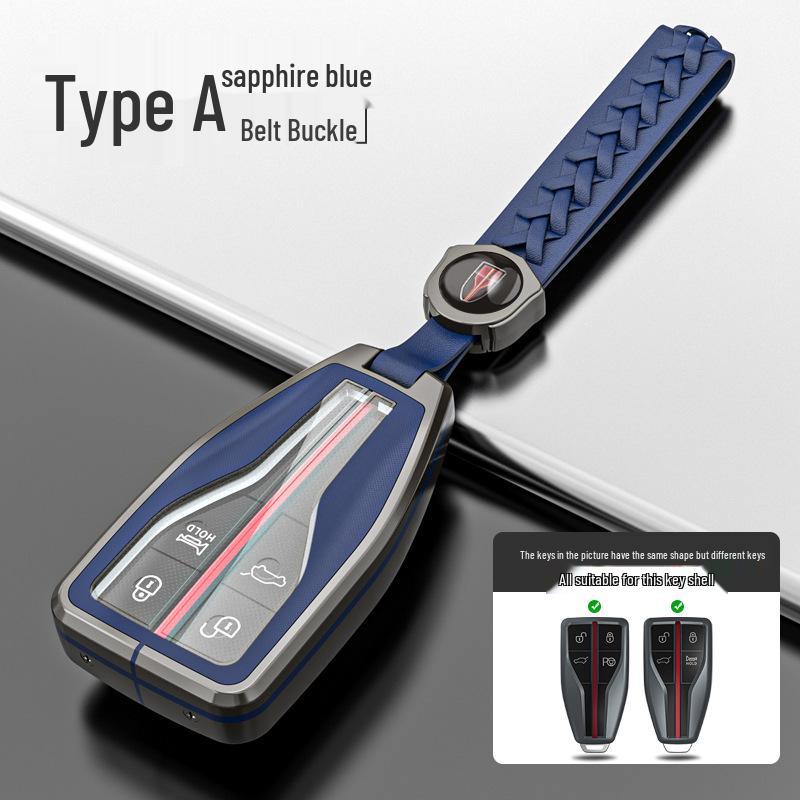 Premium Metal Key Case for Hongqi H5, H7, HS5, HS7 - Luxury Car Remote Holder with Buckle