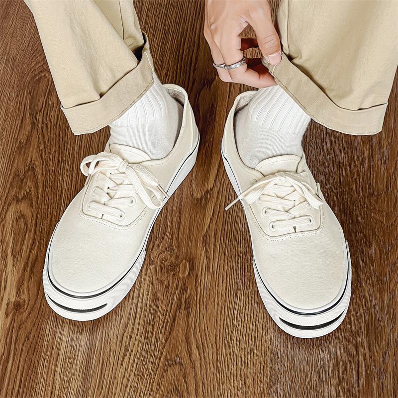 

2025 новые студенческие эспадрильи на низкой подошве спортивные повседневные кеды для скейтборда нишевый дизайн открытая улыбка мужская обувь X210 39 бежевый