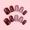 MOON & BLUSH Luxus-Press-On-Nägel Burgundy Bliss, Wiederverwendbar und Unzerbrechlich 24er-Set mit Einfachem Anwendungs-Kit