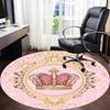 1pc Crown PrintChair Carpet for Office, Indoor Non-Slip Washable Polyester Fiber Carpet, Mat For Office, Machine Washable