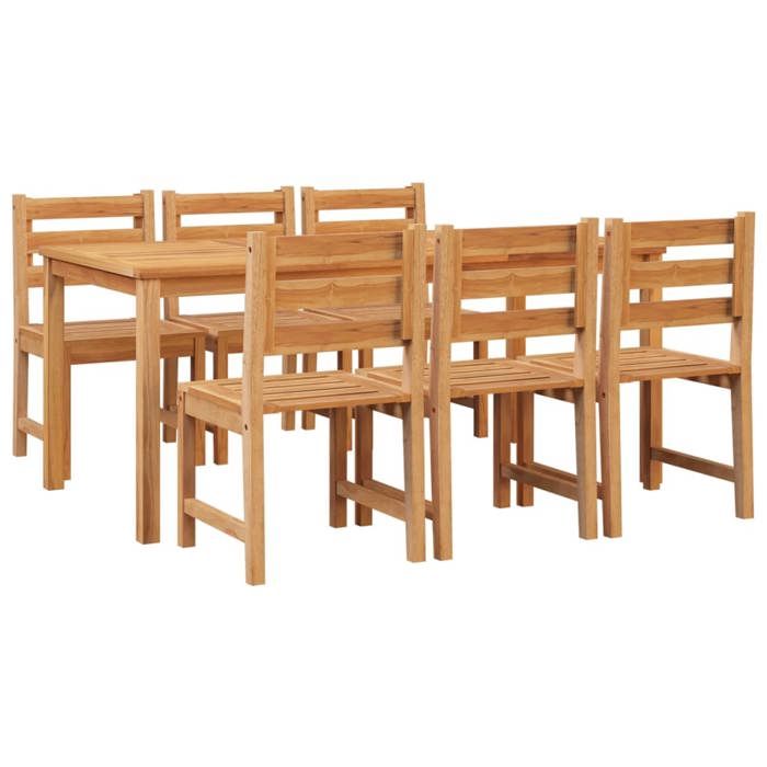 VidaXL Ensemble à manger de jardin 7 pcs Bois de teck solide, meubles de jardin, meubles d'extérieur, table et chaise de 3157189