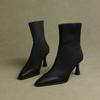 Women High Heel Short New Boots Female Pointed Thin Heel Boots Ladies Ankle Short Boots Botas De Mujer 2025
