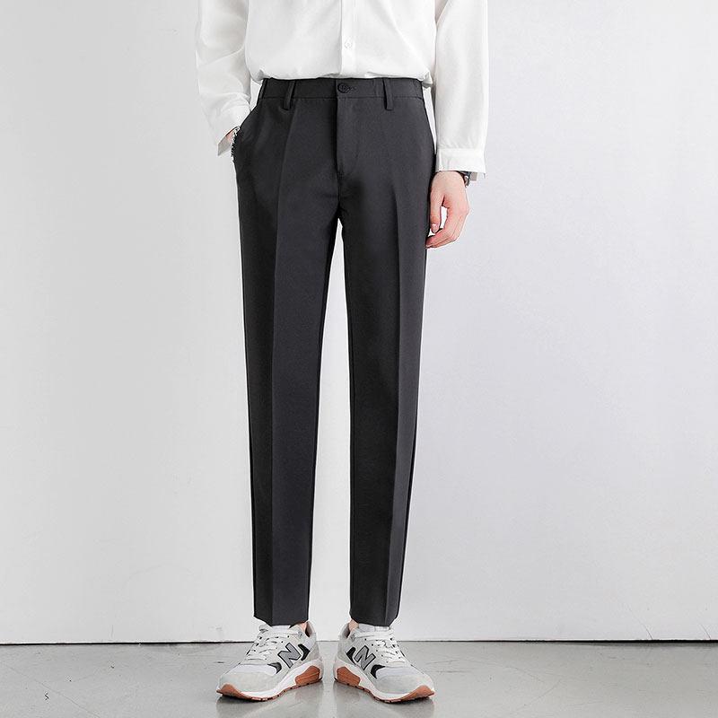 Pants Men's Spring and Summer Thin New Trend Versatile Ice Silk Nine-point Pants Small Foot Casual Pants