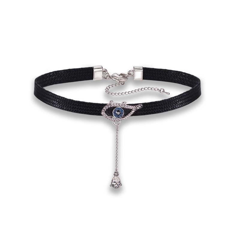 Korean Eyecatching Style Demon Eye Choker Necklace For Women Modern