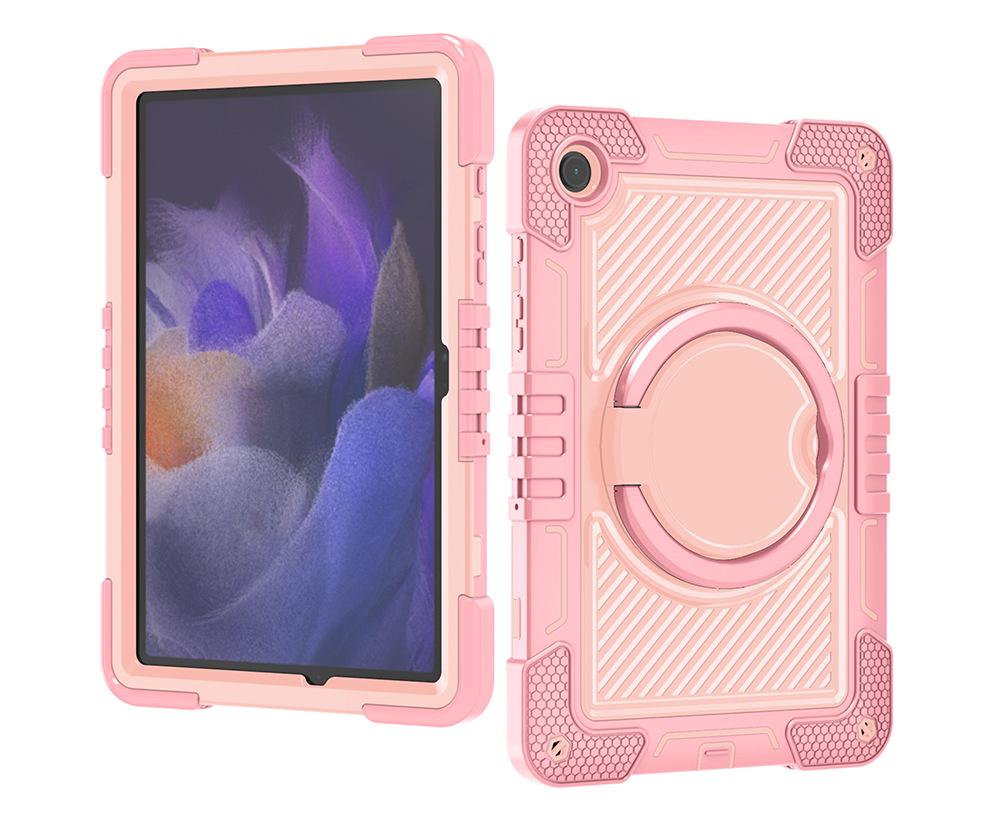 Color Block Protective Case with Wrist Strap for Samsung Tab A9/A9 Plus