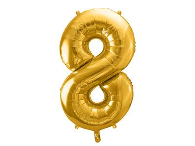 Gold Foil Balloon Number "8" 86 Cm