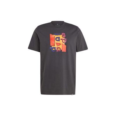 Letter Pattern Printed Round Neck Short Sleeve T-Shirt Men Tops Gray IL5380