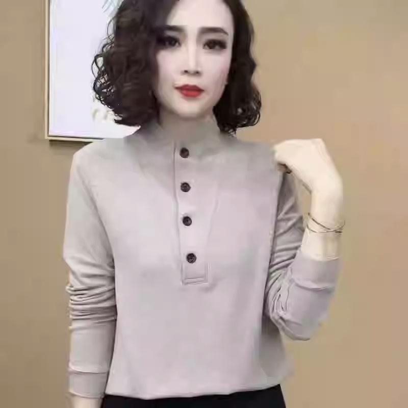 Stylish Korean Plus Size Slim Fit Long-Sleeved Base Shirt for Autumn/Winter