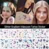 Rikalong Waterproof Cartoon Butterfly & Mermaid Glitter Tattoo Stickers for Face