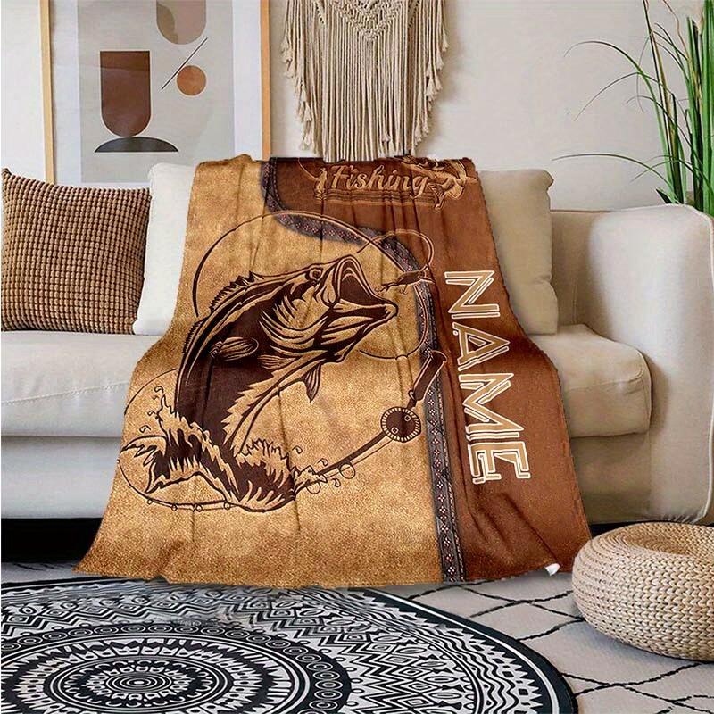 Fishing Customize Your Name Blanket Warm Comfortable And Soft Blankets Are Suitable For Home Lunch Break Blanket Office Sofa Sofa Gift To Relatives