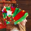 Christmas Creative LED Gold Velvet Light up Christmas HatElf HatDecoration with 3 Button battery Holiday Party Photo Props