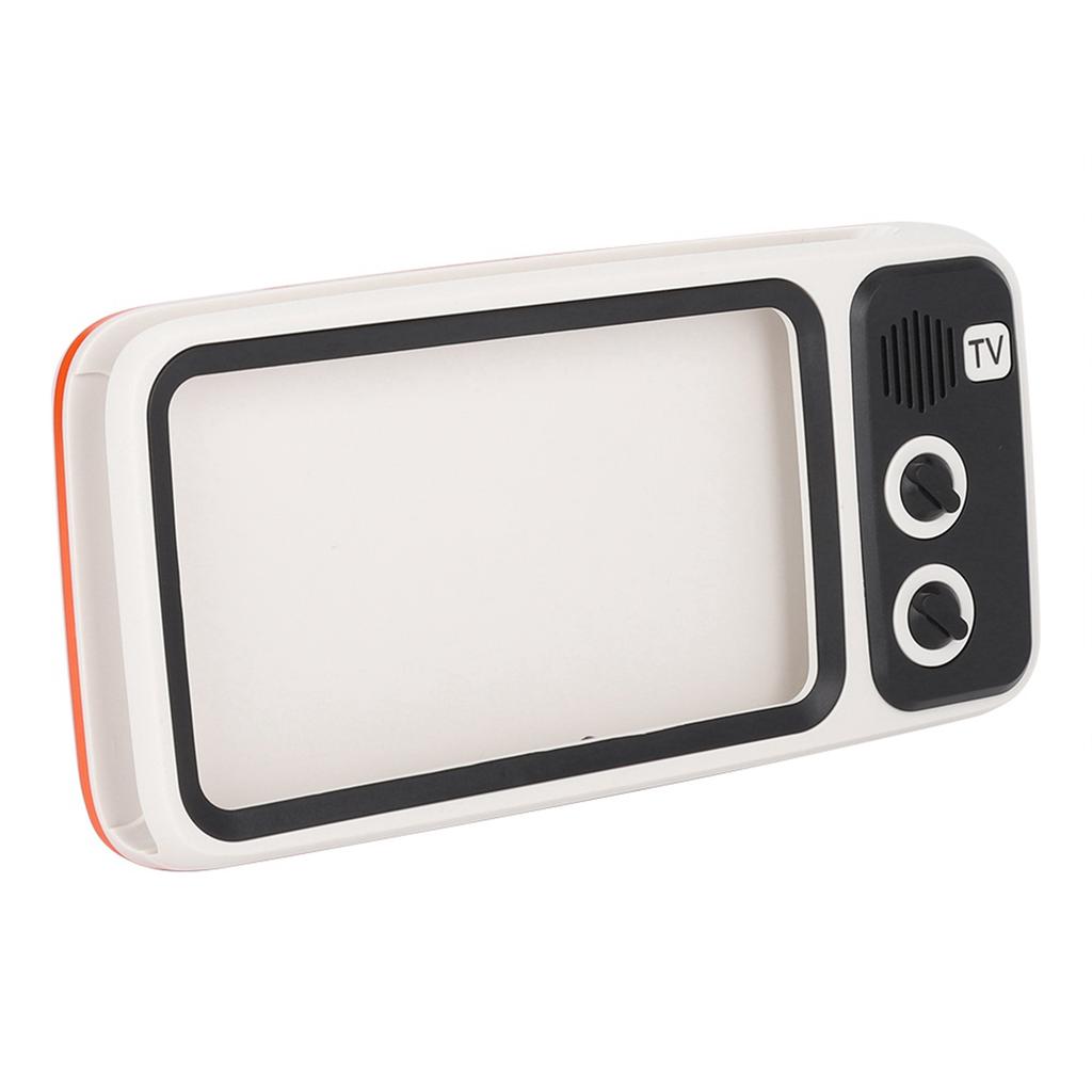 Retro TV Shaped HD Stereo Speaker Loudspeaker for Under 6 Mobile Phone Stand White