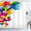 Set Tende da Doccia per Festa di Compleanno, Mostriciattoli La Celebrazione Coni Pioggia e Palloncini, Decorazioni Bagno in Poliestere Tende da Bagno