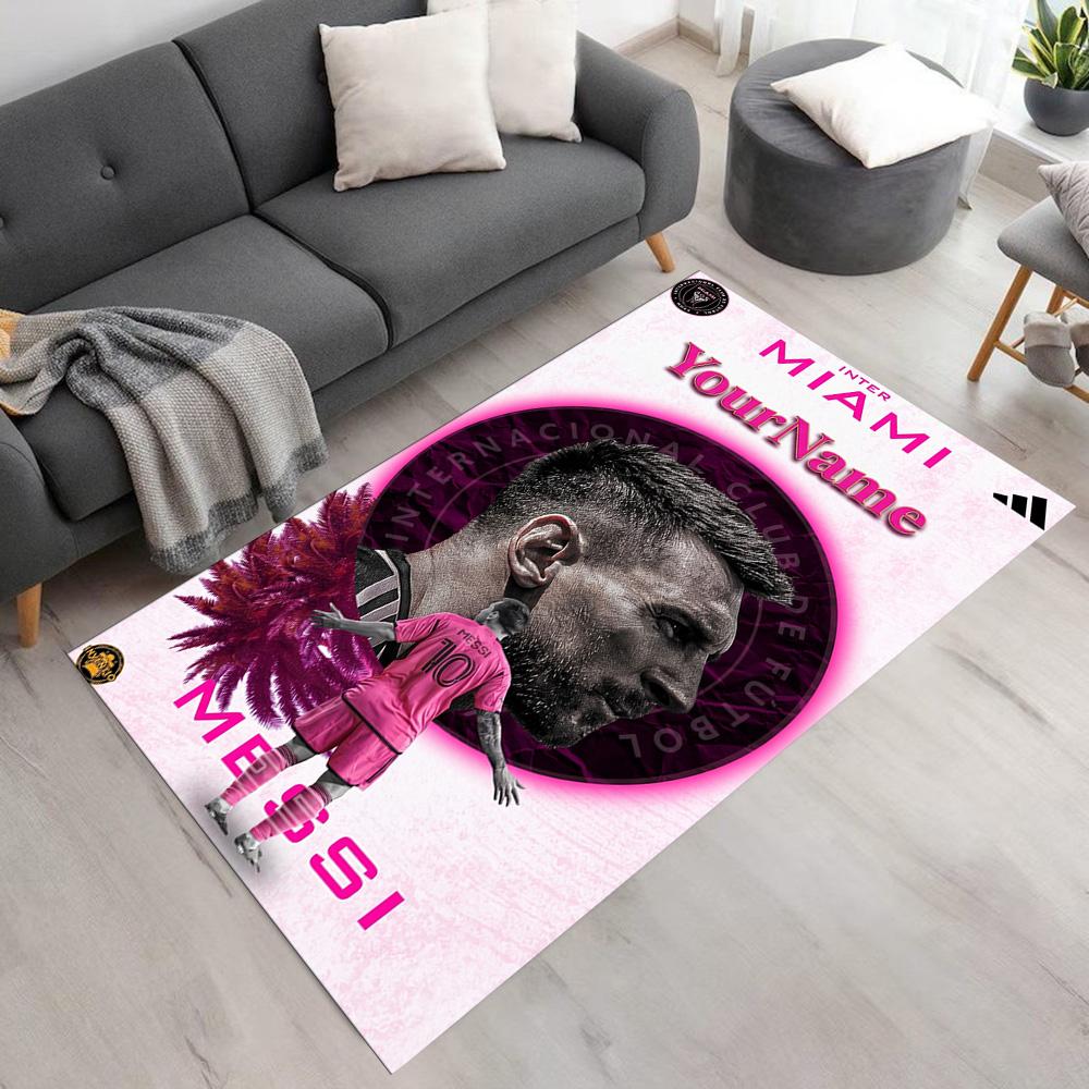 Messi Personalized Name Area Rug Suitable for Living Rooms Decorate room Outdoor Bedrooms Anti-slip Rug Decorate Offices Spiritual Gift