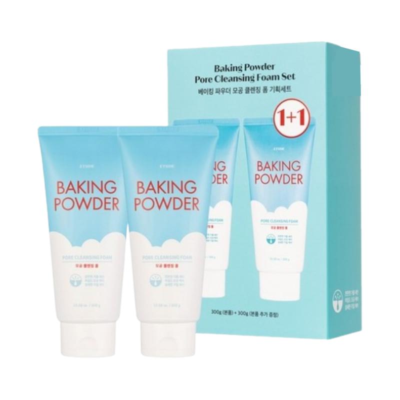 Etude Baking Powder Pore Cleansing Foam 300g x 2 – Deep Pore Cleanser, Baking Soda Foam, Excess Oil & Impurity Care 300g x 2