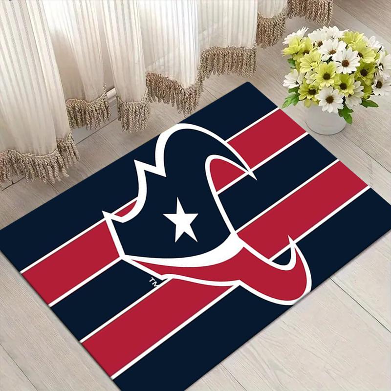 Houston Texans Style Crystal Velvet Rug, Soft Anti‑Slip Crystal Velvet Carpet for Living Room Bedroom Home Decor