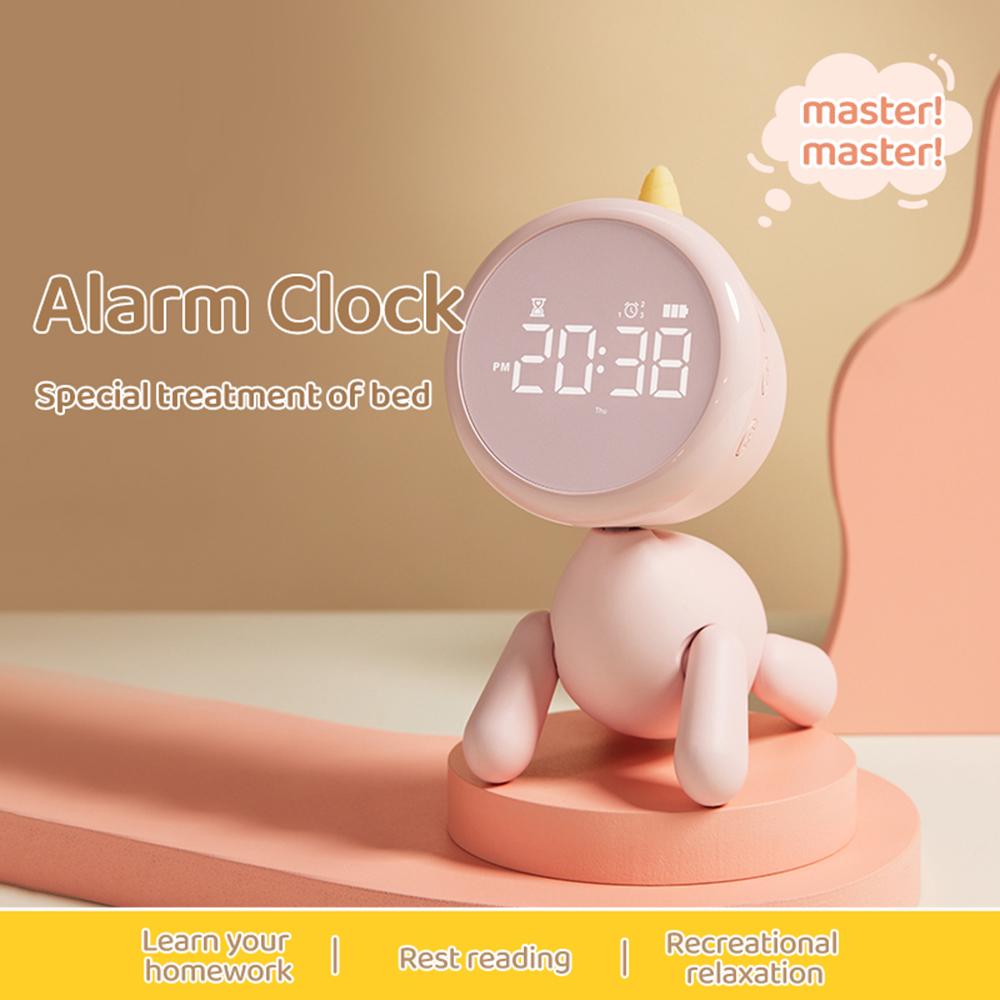 Kid Alarm Clock LED Night Light with  Digital Display 6   Songs Snooze Options Timer Count UpCelsiusDown Function Time   Management Tool Cute Anima