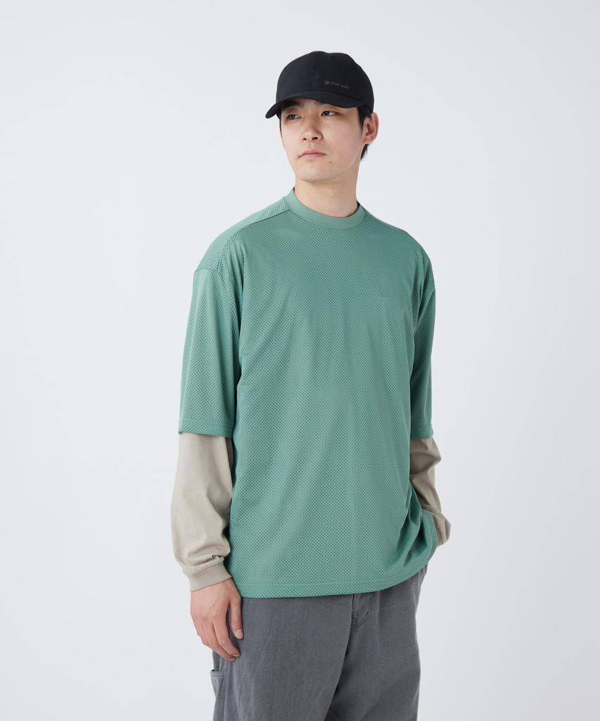 Snow Peak Insect Shield Mesh for Men and Size L T-Shirt CS-26SU017 Short-Sleeve T-Shirt Women, BLACK,