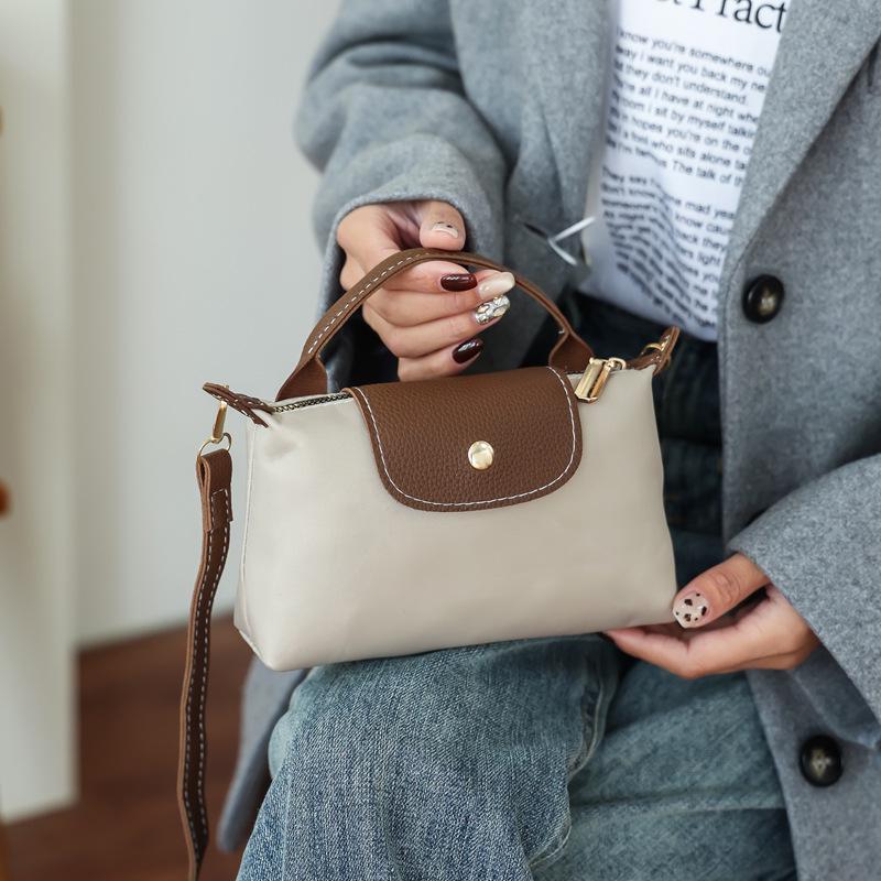Bolsa de Ombro e Transversal de Nylon Color Block 2025 para Mulheres