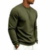 Men's Color Long Sleeve Sweatshirt, Neck, Loose Fit, Plaid Pattern Casual Pullover