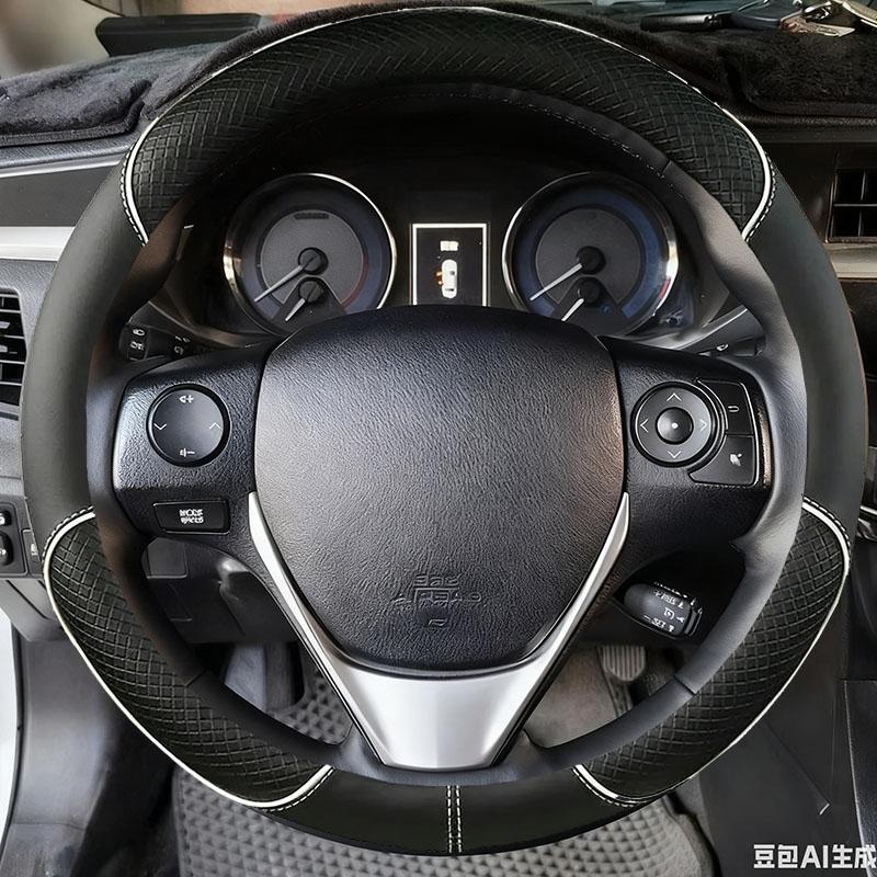 For Toyota E'Z RAV4 Auris 2013 2014 Corolla Car Steering Wheel Cover iM 2017 Scion iM 2016 Black Perforated Microfiber
