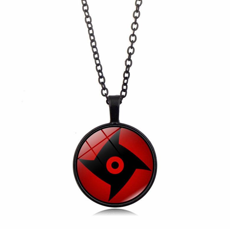 anime merchandise Naruto Sharingan Pendant Necklace Men Women Versatile Circular accessories Sweater Chain toys gifts for kids