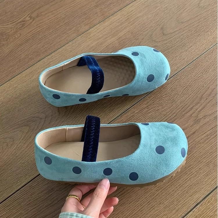 

2025 summer flat Mary Jane women s shoes new round head versatile Doudou shoes shallow mouth single shoes with skirt 40 синий