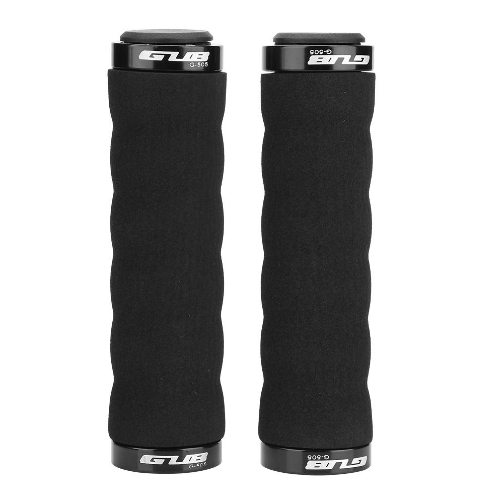 Bicycle Handlebar Sponge Handlebar Lock Grips for Mountain Road and 2 Colors Grips, Anti-Slip Bikes, Bikes, Cycling, (Black)