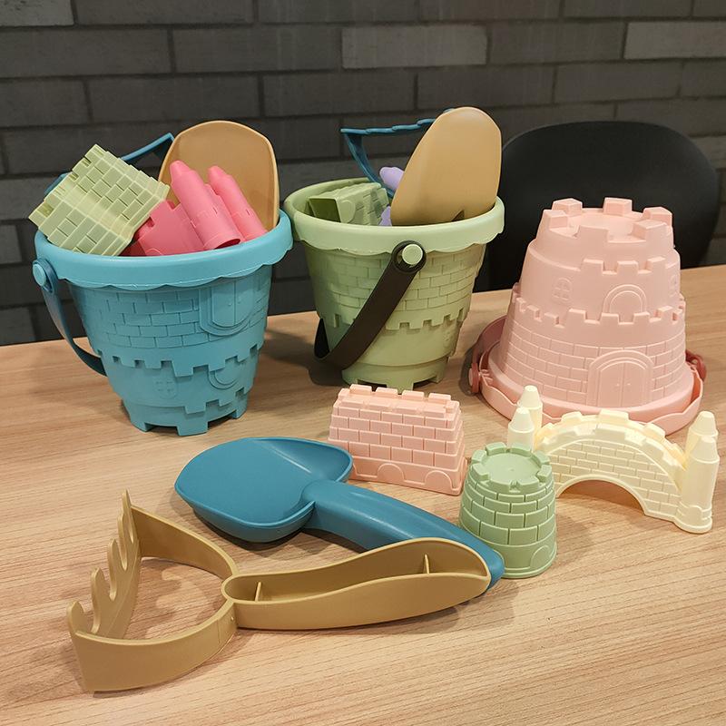 

Summer Children s Outdoor Beach Bucket, Hourglass, Shovel, Castle, Colorful Set , Parent-child Interactive Water Play