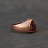 Triangle Shape Red Ruby Signet Ring - 925 Sterling Silver Jewelry, Handmade Pure Copper Boho Gemstone Ring