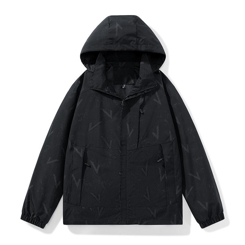 Men's New Spring Trend Jacket Loose Removable Cap Outdoor Hiking Wear Couple Windproof Waterproof Jacket