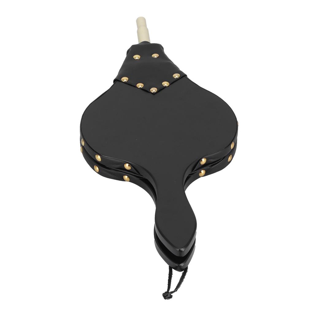 Fireplace Bellows 18.7x7.7in Antique Wood Air Blower with Hanging Strap for Outdoor Camping BBQ