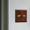 Brass Lever Switch Wooden Cover for Cafe And Living Room