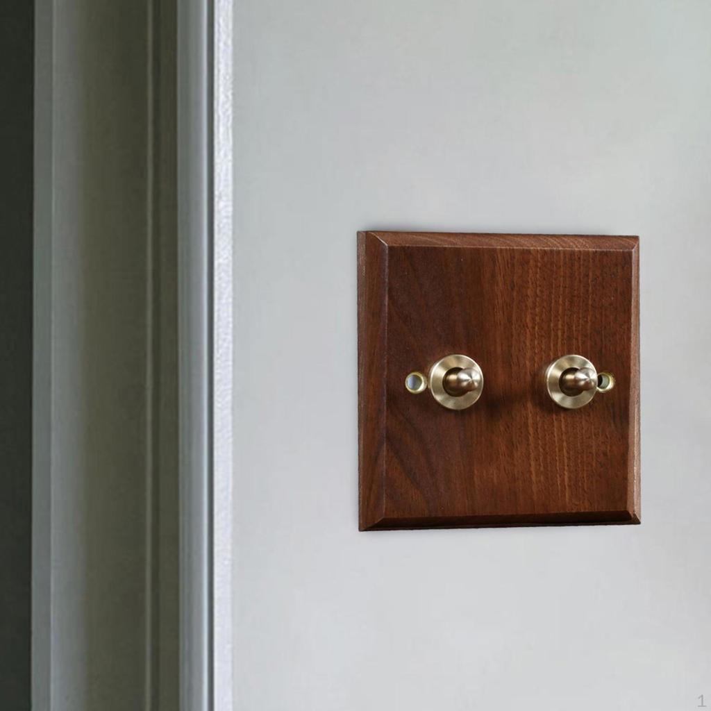 Brass Lever Switch Wooden Cover for Cafe And Living Room
